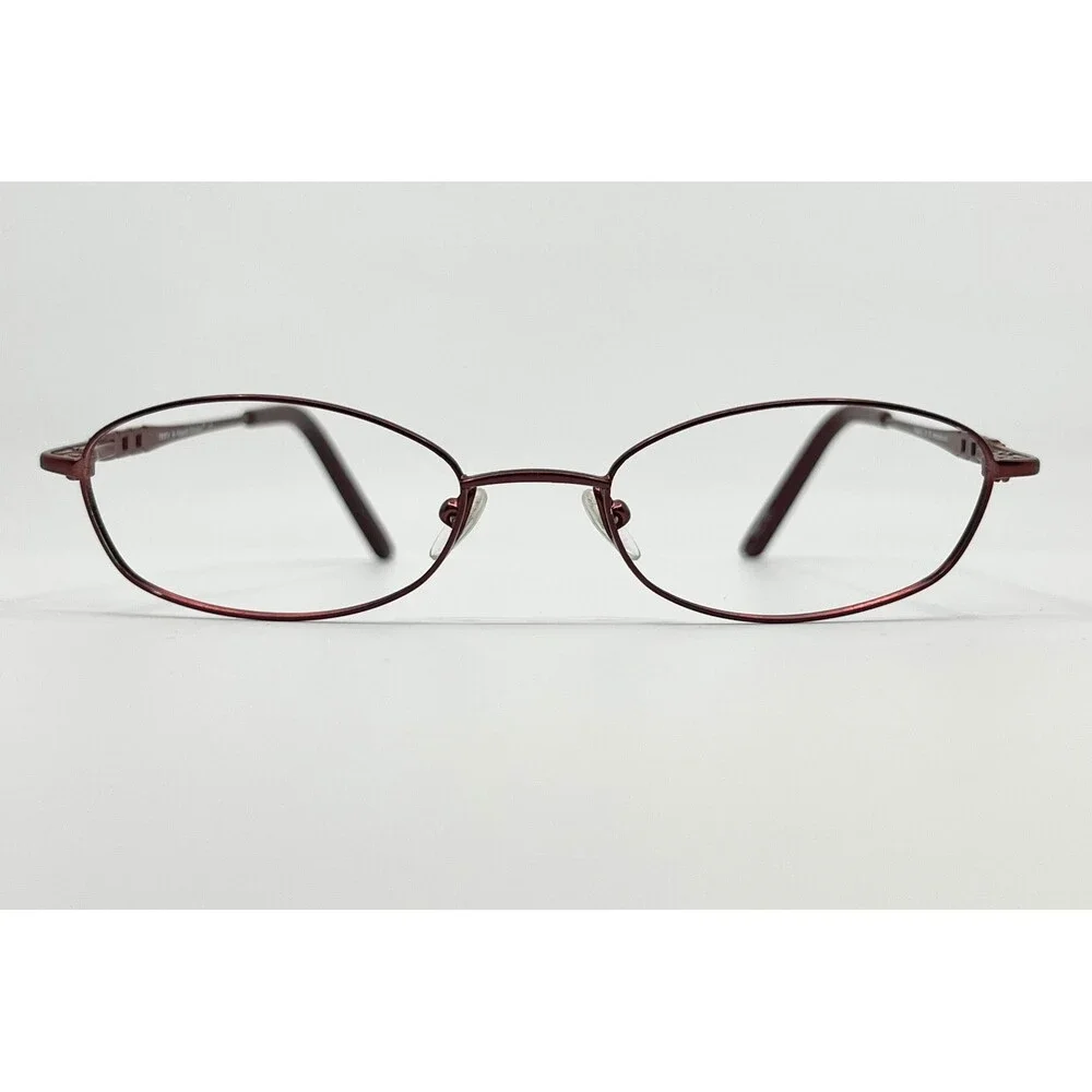 Alexander Collection Trista Eyeglasses Burgundy Oval Metal Frames 52-18-135
